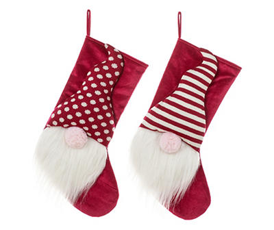 Dot & Stripe Gnome 3D Stockings, 2-Pack