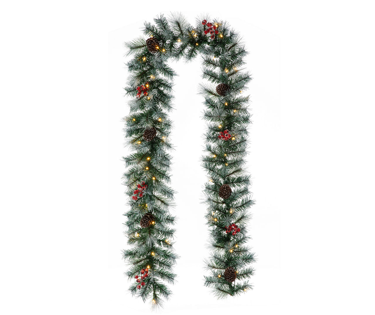 Glitzhome 9' Pinecone & Berry PreLit LED Garland Big Lots