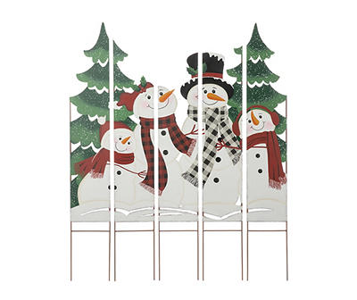 Snowman Family 5-Piece Metal Yard Stake Set