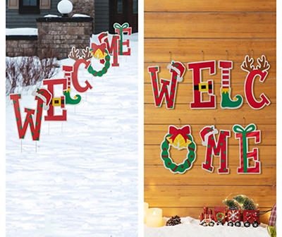 "Welcome" Seasonal Icon 7-Piece Metal Yard Stake Set