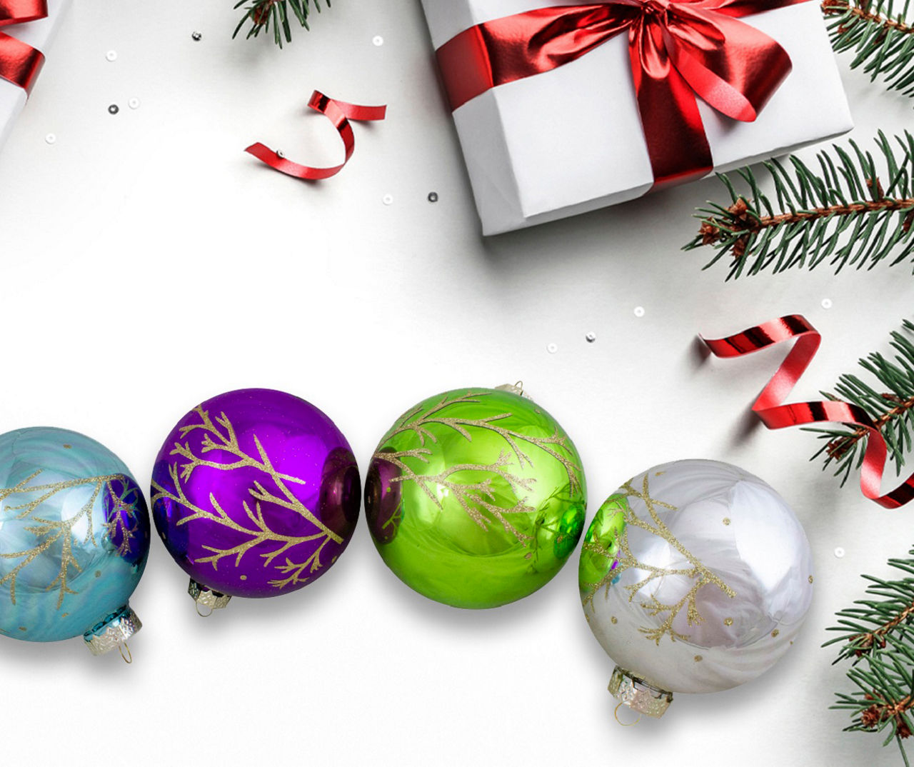 Purple Shiny Ball Ornament, 4