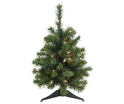1.5' Pine Pre-Lit Artificial Christmas Tree with Clear Lights