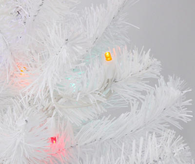 2' White Pine Pre-Lit LED Artificial Christmas Tree with Multi-Color Lights