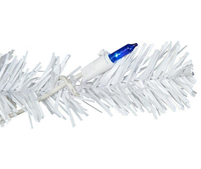6.5' White Pencil Pre-Lit Artificial Christmas Tree with Blue Lights