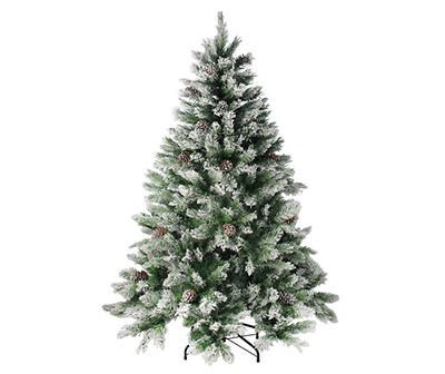 Angel Pine Flocked Unlit Artificial Christmas Tree