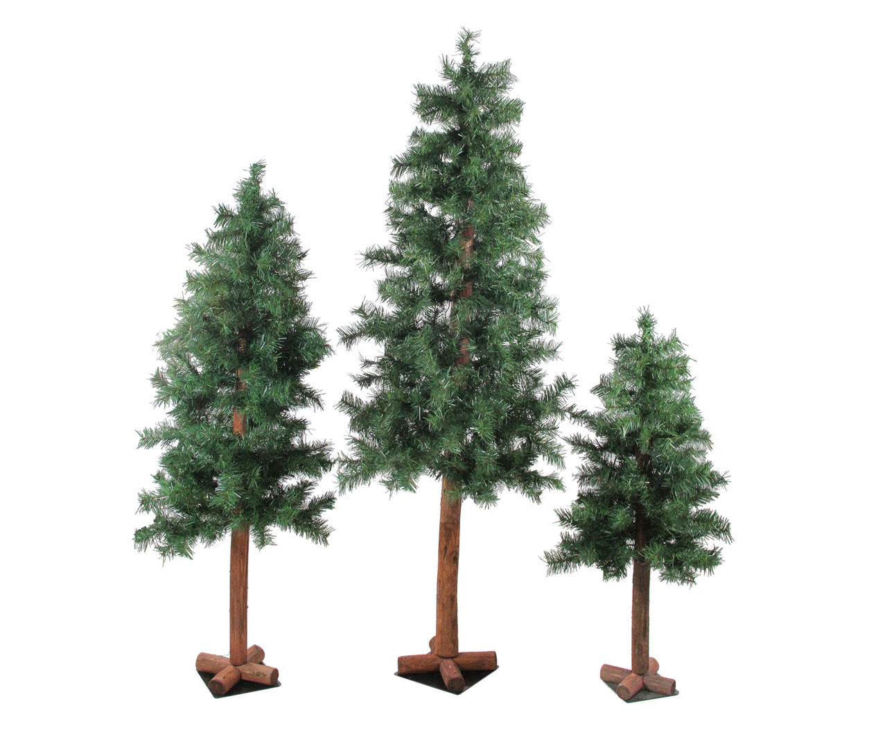 Northlight Woodland Alpine Slim 3Piece Unlit Artificial Christmas Tree