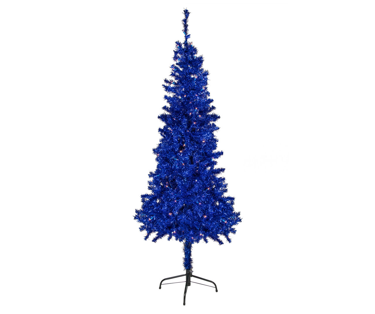 6' Blue Tinsel Pre-Lit Artificial Christmas Tree with Clear Lights