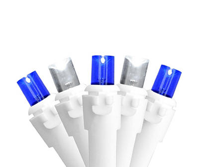 Blue & White LED Concave Wide Angle Icicle Light Set, 100-Lights