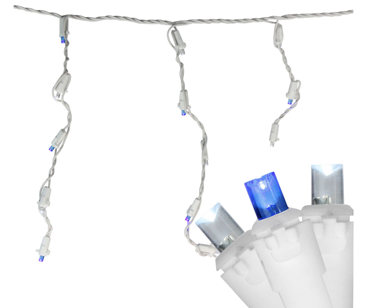 Northlight Blue & White LED Concave Wide Angle Icicle Light Set, 100