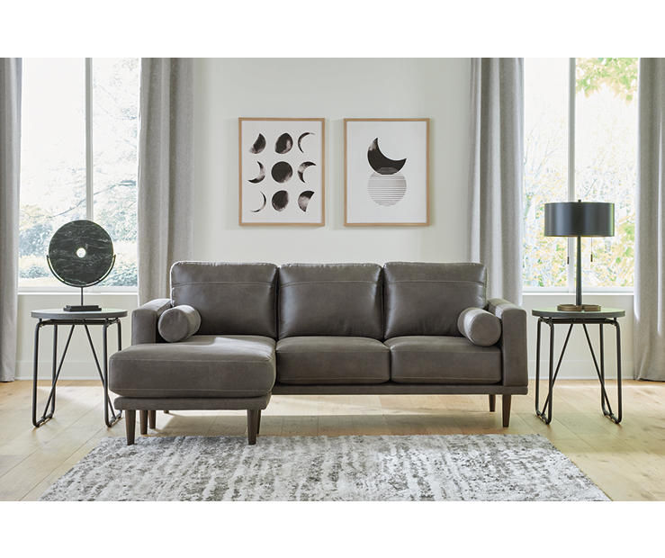 Signature Design By Ashley Arroyo Smoke Faux Leather Sofa Chaise | Big Lots