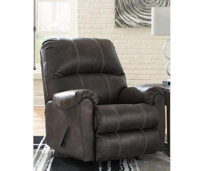Kincord Midnight Faux Leather Rocker Recliner