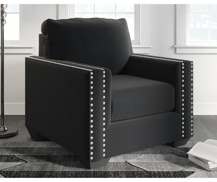 Black discount studded armchair