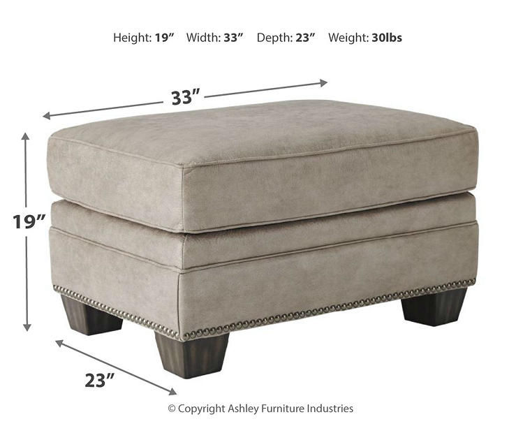 Olsberg Steel Faux Suede Ottoman