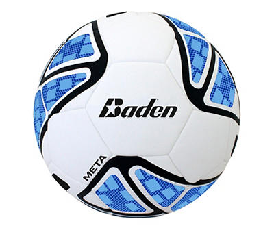 White & Blue Size 5 Soccer Ball
