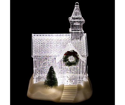 Northlight Icy Crystal Snow Globe Glitter House LED Tabletop Decor