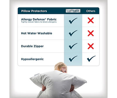 White Spill & Stain Defense Standard Zippered Pillow Protector, 2-Pack