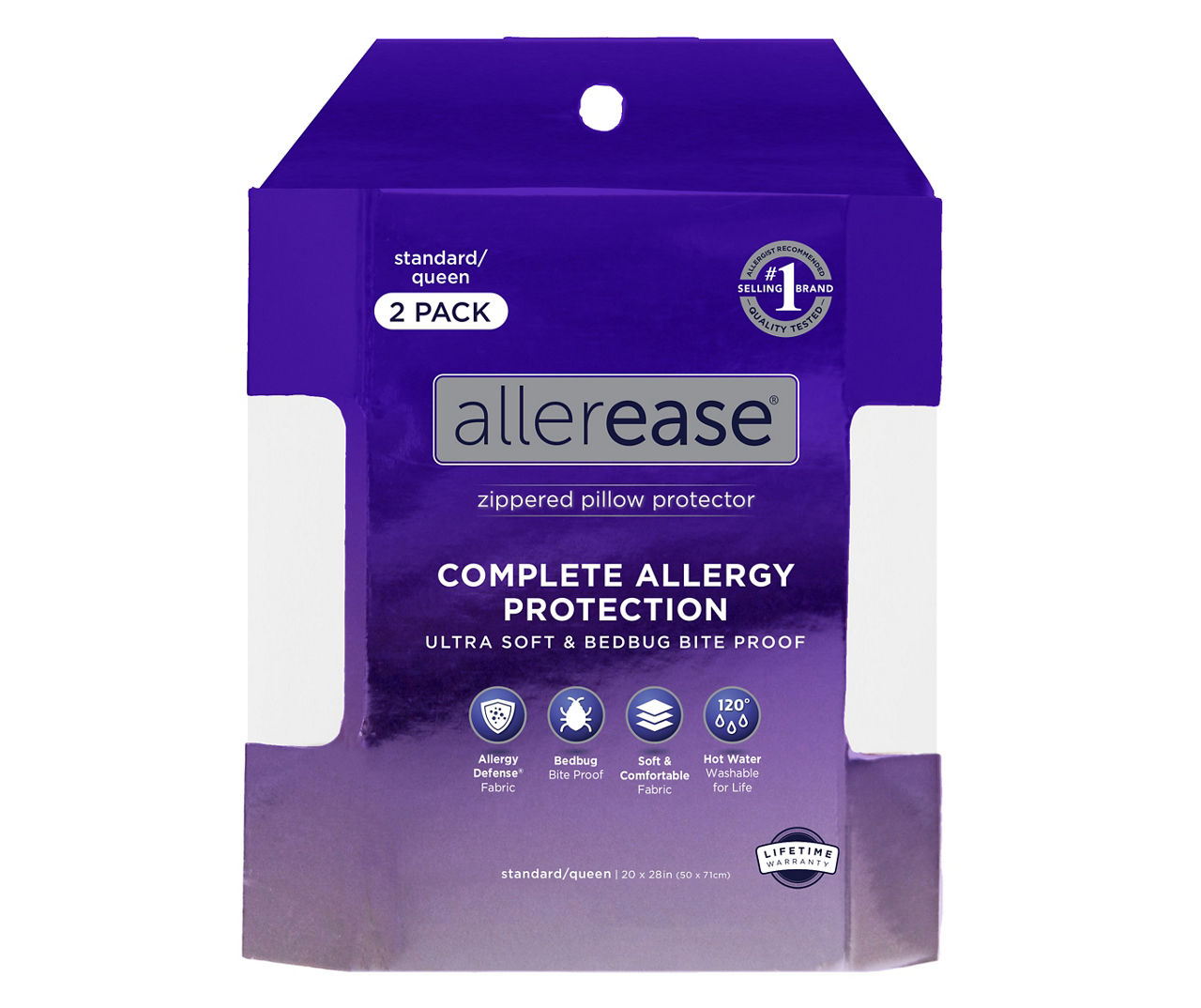 AllerEase Standard/Queen Cotton Pillow Protector in the Pillow Protectors  department at