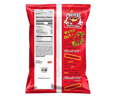 Chester's Flamin' Hot Flavored Puffcorn 4.25 oz