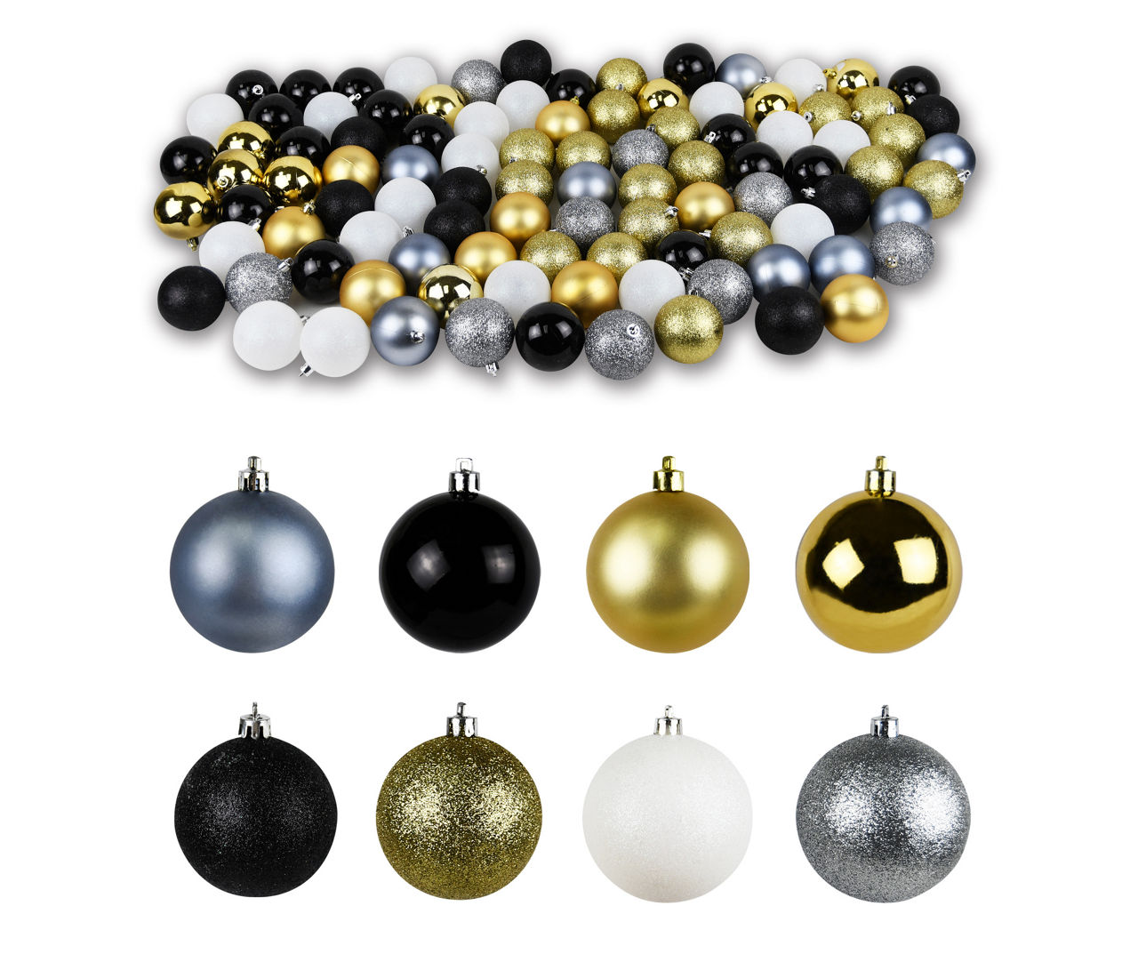 Jeco Black, Gold & Silver Mixed Ball Ornaments, 100-Pack