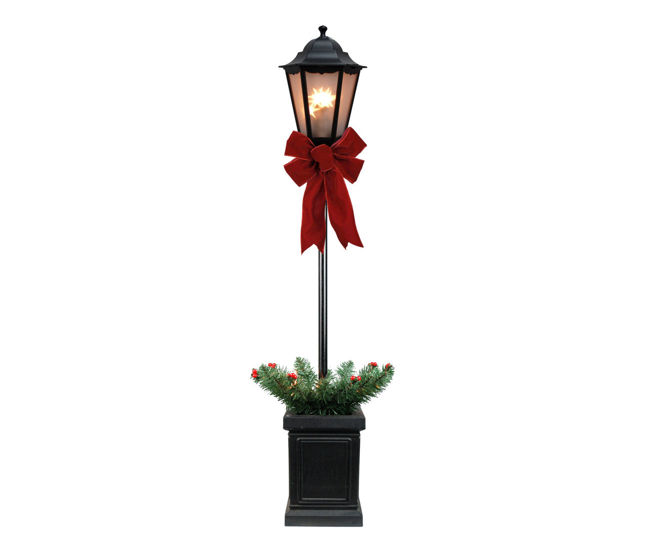 Jeco Black & Red Lamp Post Light-Up Table Décor, (48