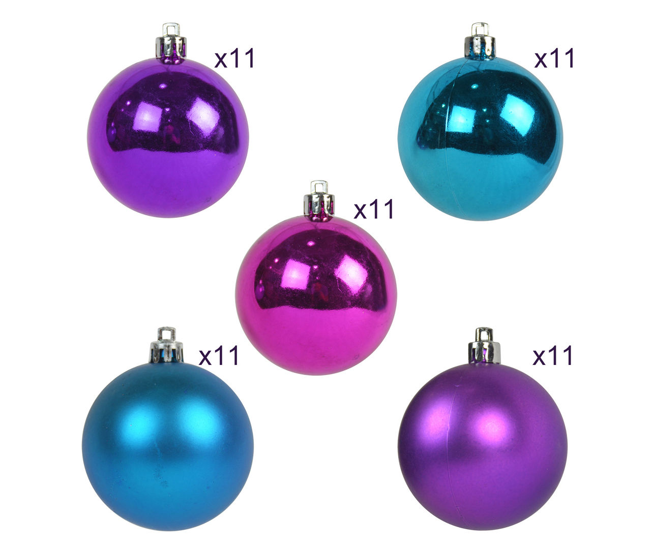 Photo of purple and pink christmas ornaments