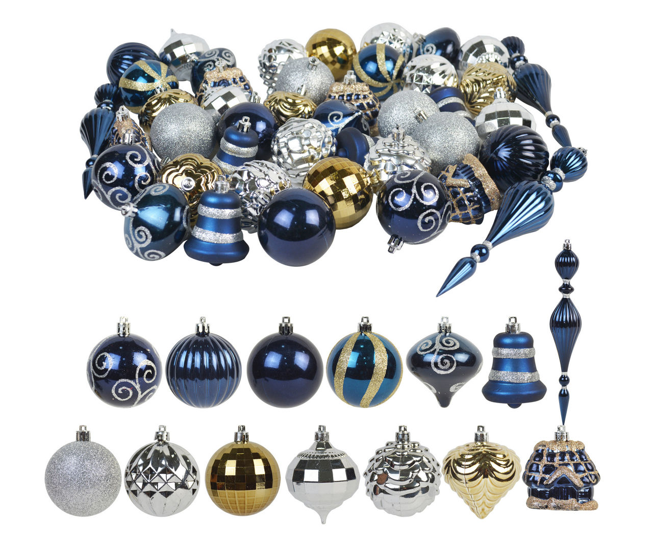 Jeco Black, Gold & Silver Mixed Ball Ornaments, 100-Pack