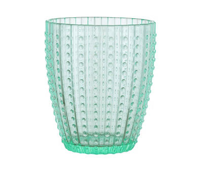 Green Hobnail Plastic Glass