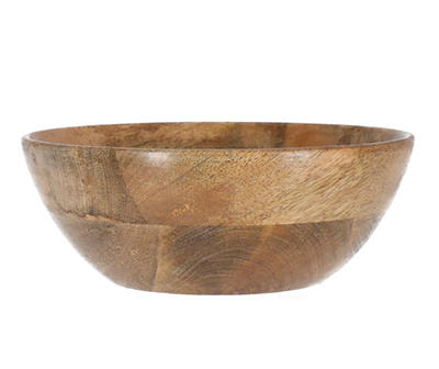 Brown Wooden Bowl, (8")
