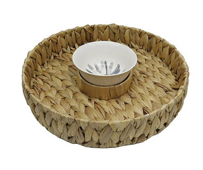 Chip & Dip Woven Basket Tray