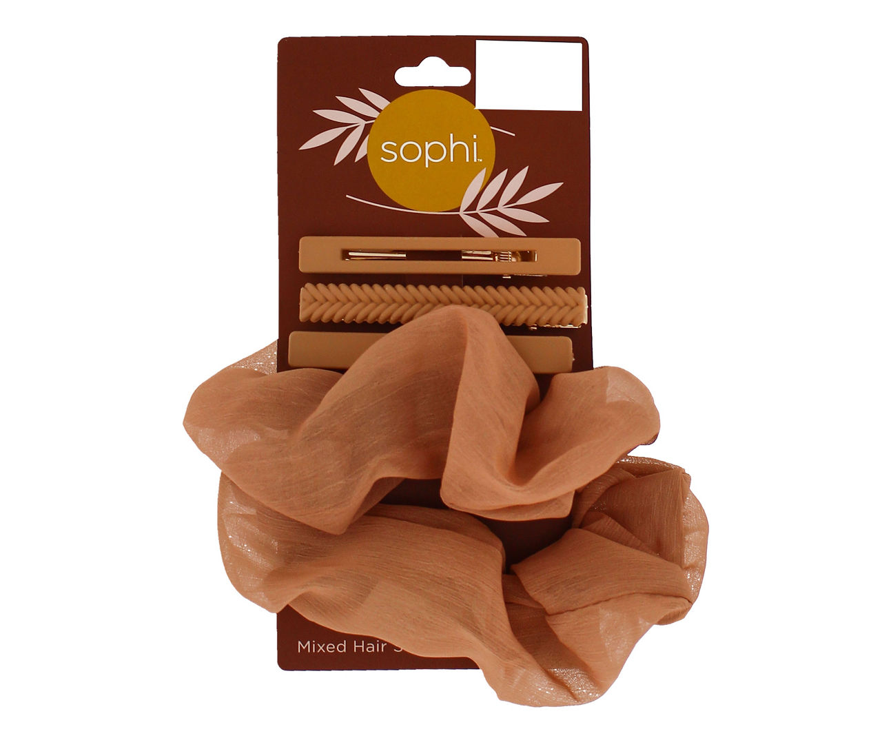 Light Brown 5-Piece Hair Clip & Scrunchie Set