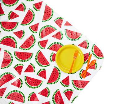 White & Red Watermelon PEVA Tablecloth