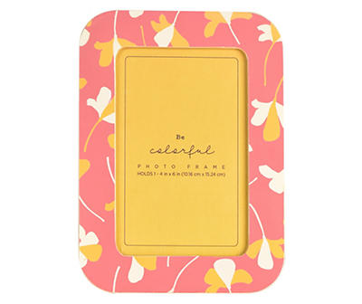 Blossom Coral & Yellow Floral Picture Frame, (4