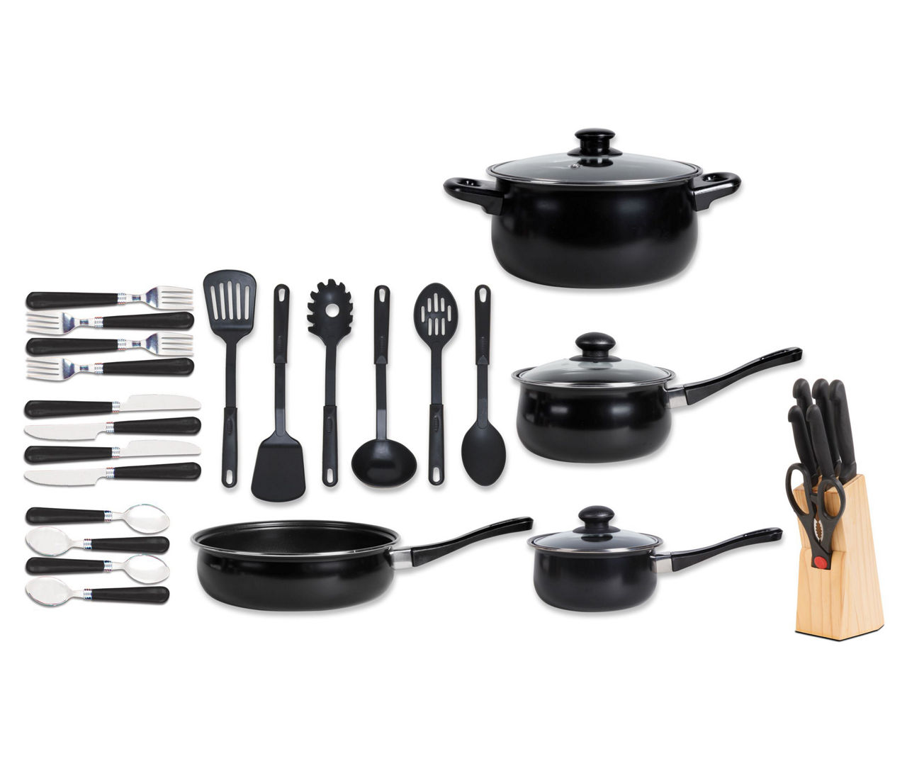 Gibson Home Kitchen In A Box 83-Piece Combo Set, Black 