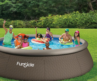 16' x 42" Designer Wicker QuickSet Inflatable Ring Above-Ground Pool