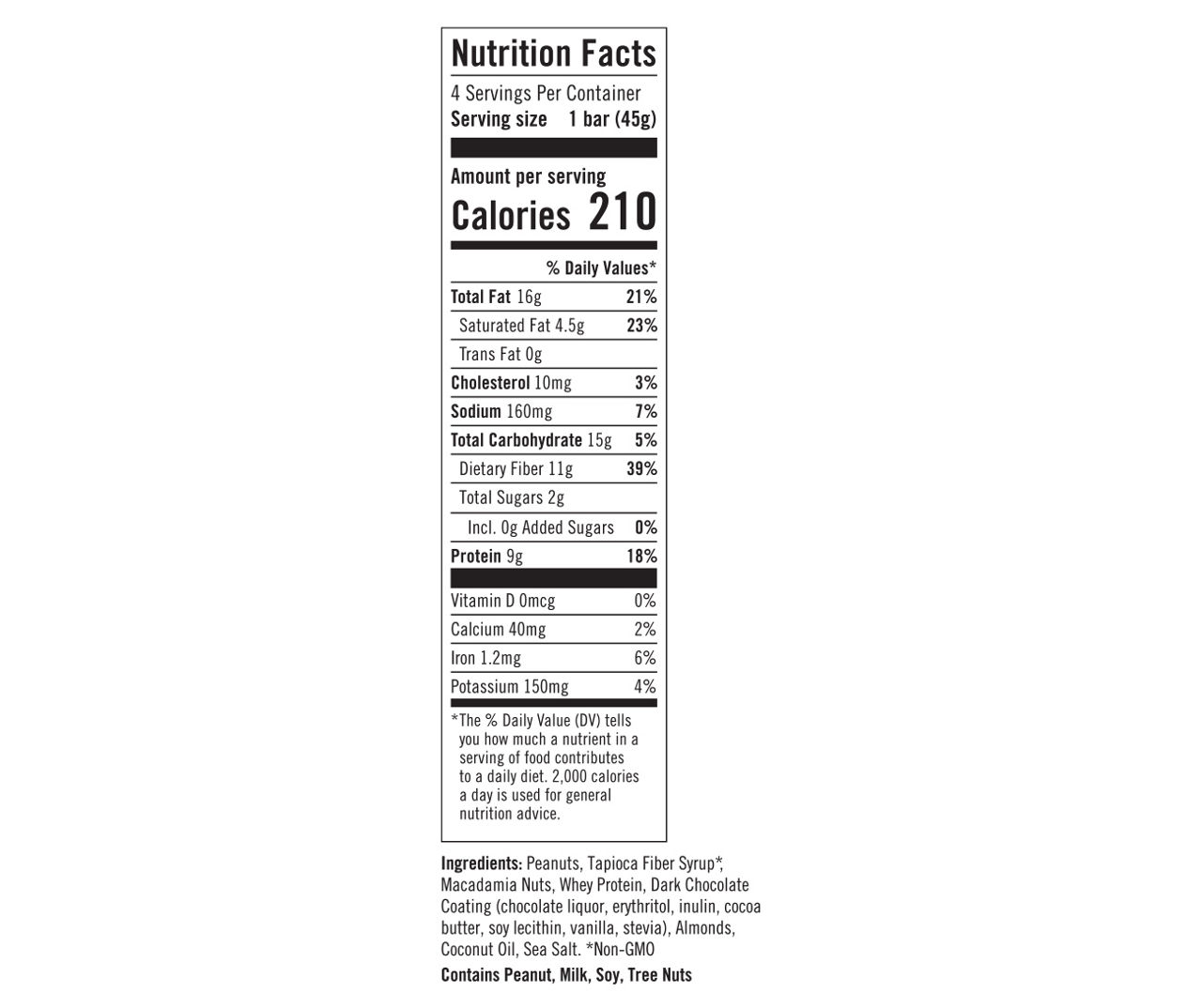 Chocolate Macadamia Nut Bars, 4-Pack