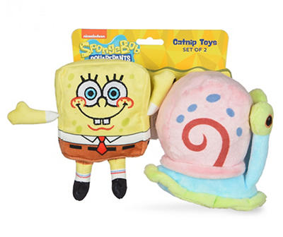 SpongeBob & Gary 2-Piece Plush Cat Toy Set