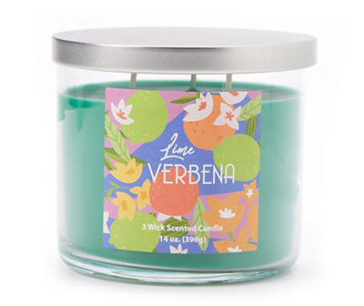 Lime Verbena Green 3-Wick Jar Candle, 14 oz.