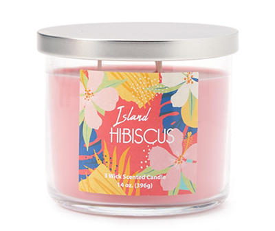 Island Hibiscus Pink 3-Wick Jar Candle, 14 oz.