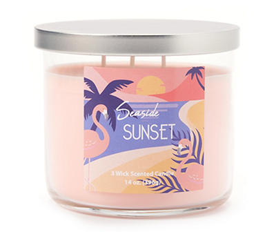 Seaside Sunset Blush 3-Wick Jar Candle, 14 oz.