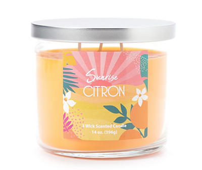 Sunrise Citron Yellow 3-Wick Jar Candle, 14 oz.