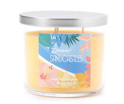 Summer Sandcastles Yellow 3-Wick Jar Candle, 14 oz.