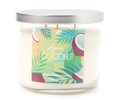 Agave Coconut White 3-Wick Jar Candle, 14 oz.