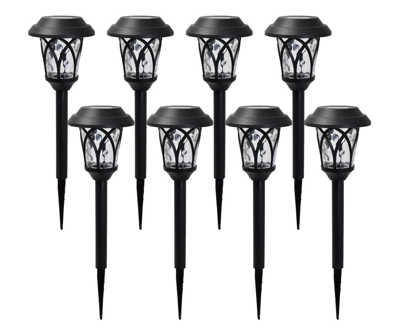 Real Living Black Cage 8-Piece LED Solar Pathway Light Set | Big Lots