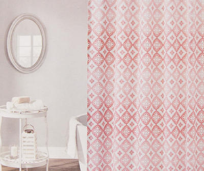 Blossom White & Pink Medallion PEVA 13-Piece Shower Curtain Set