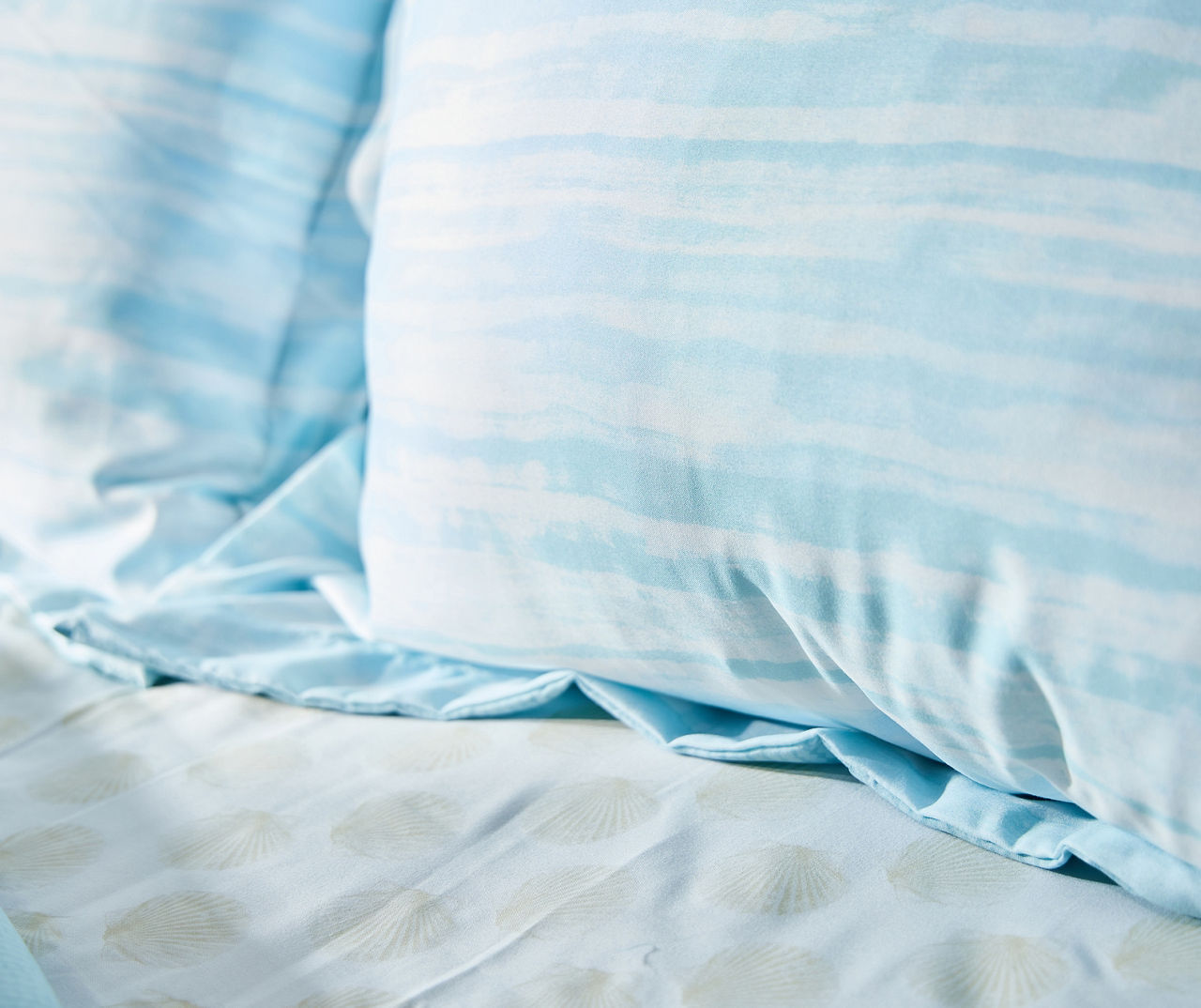 Grecian Getaway Aqua Stripe & Dot Queen 9-Piece Reversible Comforter Set