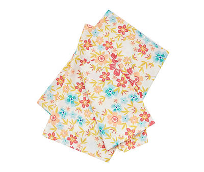 Blossom Teal, Orange & Pink Floral King 4-Piece Sheet Set