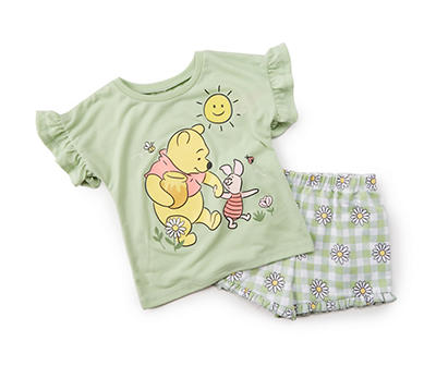 Disney Toddler Green Winnie-the-Pooh Daisy Tee & Shorts