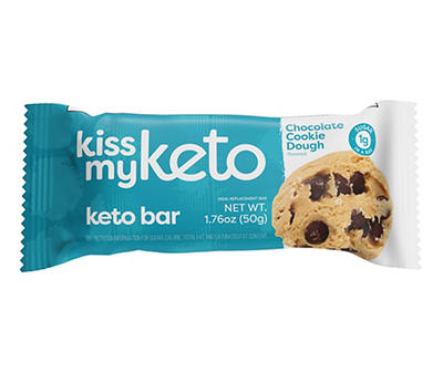Kiss My Keto Chocolate Cookie Dough Meal Replacement Bar, 12-Pack