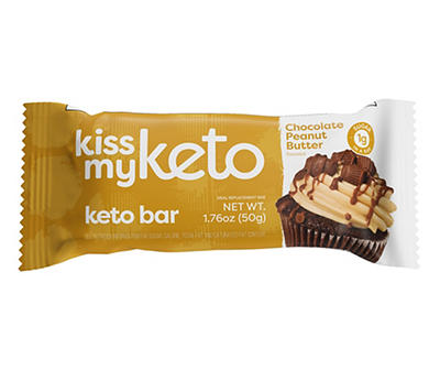 Kiss My Keto Chocolate Peanut Butter Meal Replacement Bar, 12-Pack
