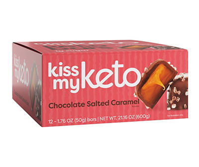 Kiss My Keto Chocolate Salted Caramel Meal Replacement Bar, 12-Pack